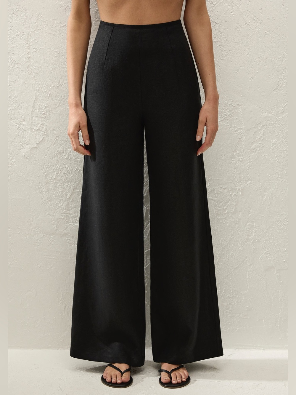 Faithful the Brand Syna Linen Black Wide Leg Pants